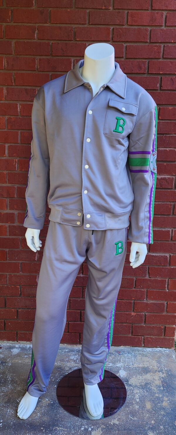 Grey, Green & Purple Sweat Suit