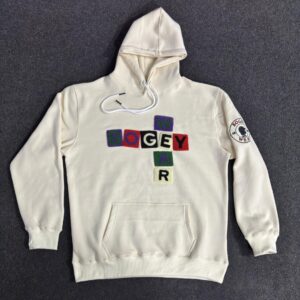 White Chanel Lettered Hoodie