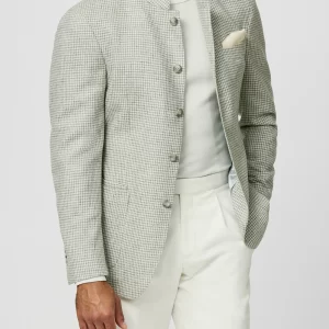 9173 smoke grey wool cashmere houndstooth