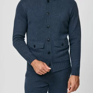 k10175 dark blue button front w/ button flap pockets