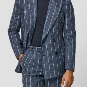 Blue Slate Chalk stripe suit 6047