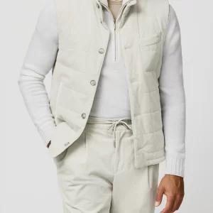 6019 ice gray cotton corduroy vest