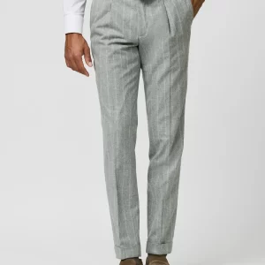 6024 stone gray cashmere chalk stripe