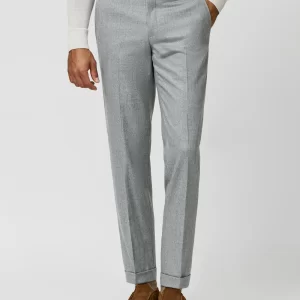 fln004 gray wool flannel super 120's