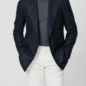 asf023 (lp jy) midnight blue stretch brushed wool twill