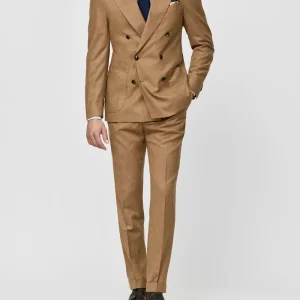 6031-Orange Cashmere Wool Double Breasted Suit