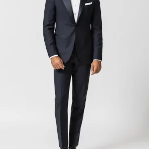 tux001 wool mohair barathea navy blue