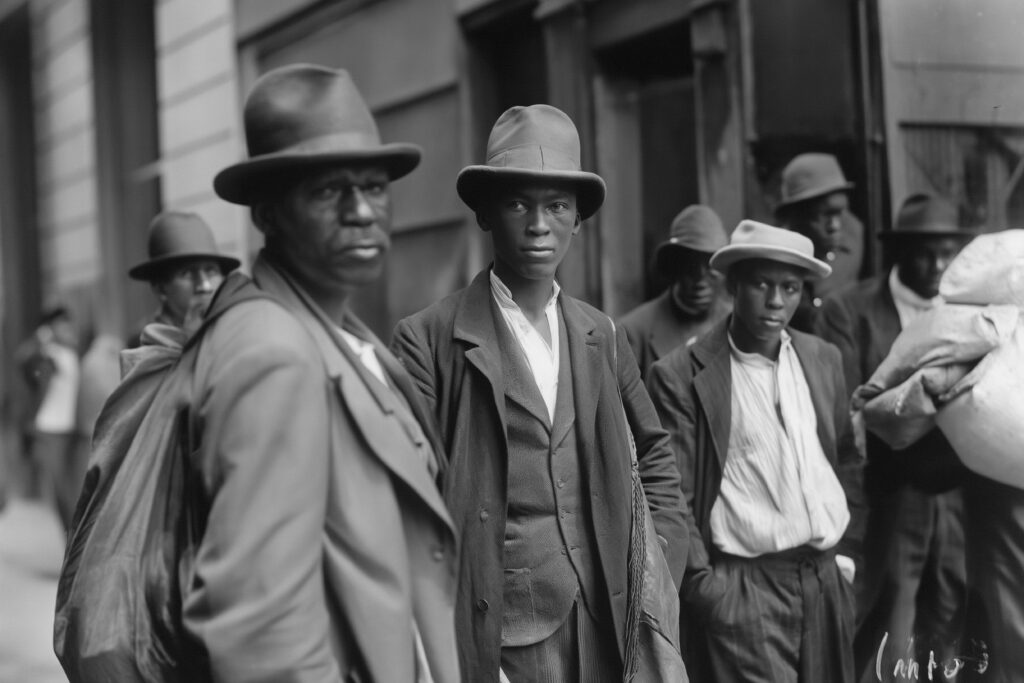 black white vintage scene with people migrating rural zones old times